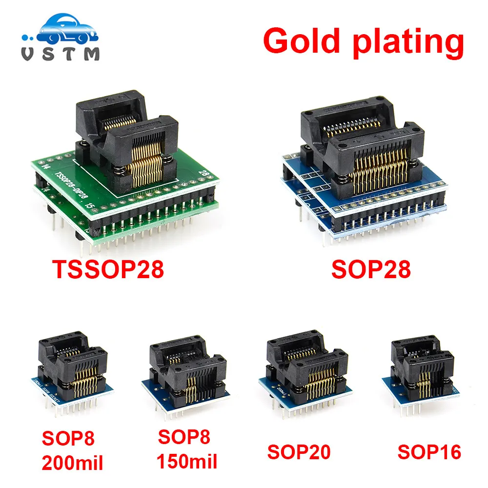 Адаптер TSSOP28 SSOP28 SOP28-DIP28 6 шт. адаптер SOP20 SOP16 SOP8 150mil 200mil на DIP8 совместим с разъемом