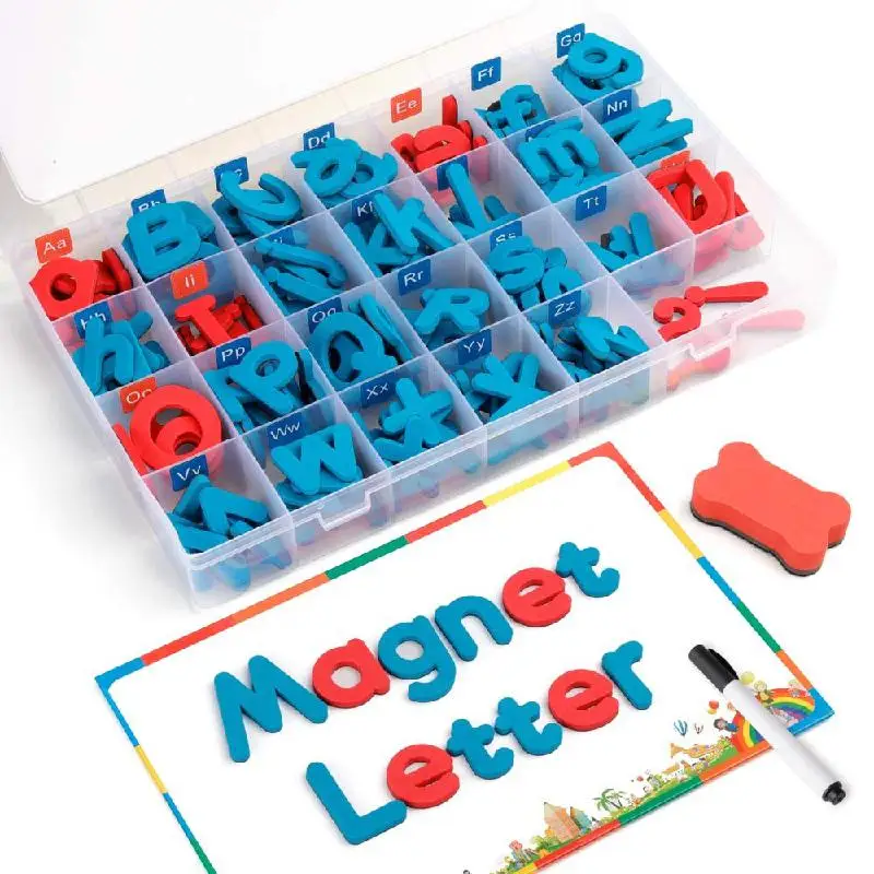 

Montessori English Alphabet Digital Magnetic Stickers EVA Uppercase and Lowercase Alphabets Boxed Children's Educational Toys