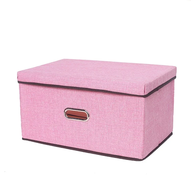 Складывающаяся коробка для хранения одежды из хлопка и льна для носков, нижнего белья, галстуков, бюстгальтеров, косметики, детских игрушек, органайзеров для одежды, 8 цветов - Цвет: 25