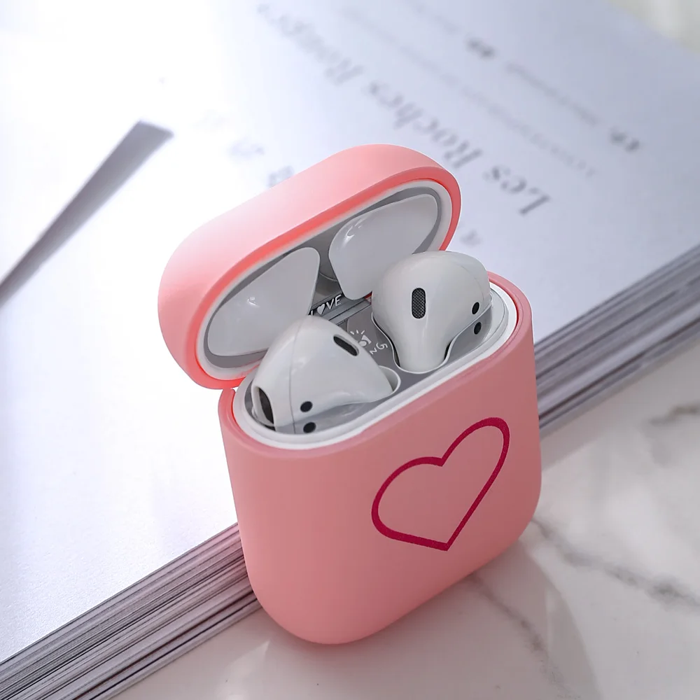 Наушники с зарядным устройством чехол для Apple AirPods 1 2 ударопрочный Love Patern гарнитура протектор для AirPods 1 2 Коробка для наушников сумка
