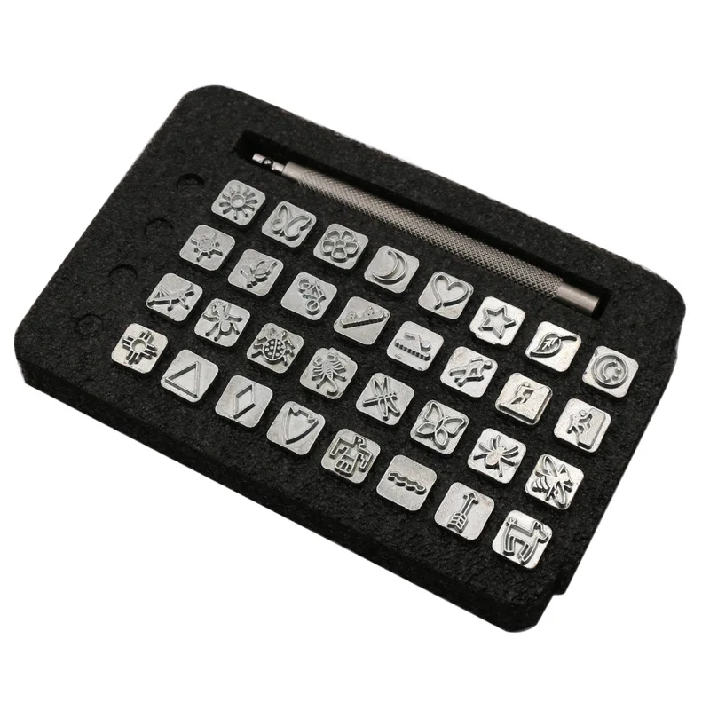 32pcs Leather carving Hand Working Saddle Making Tools engraving Craft Set Leather Printing Leathercraft Tools for Bag