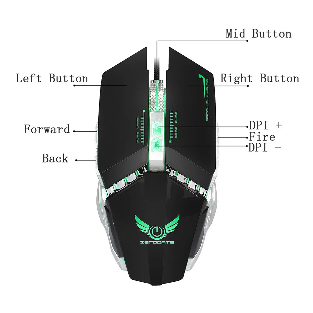 OMESHIN 8D Кнопка 3200 dpi Оптическая Проводная Игра Механическая мышь макро определение 8 программируемый ключ игровая мышь Эргономичный дизайн