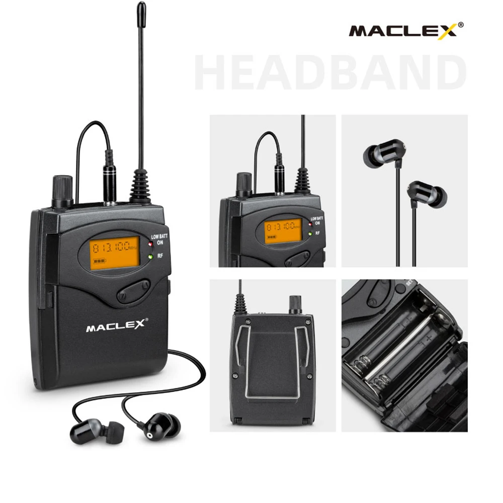 Maclex MK2080 In Ear Monitor Wireless System SR2050 Double transmitter Monitoring Professional for Stage Performance