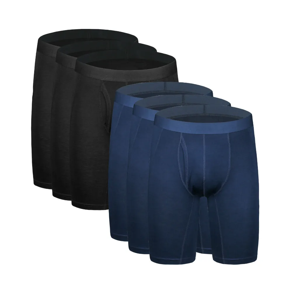 6Pcs K0322 Mix C26 6 шт./партия,, модные, сексуальные, брендовые, хлопковые мужские, большие размеры, длинные трусы-боксеры нижнее белье, удобные, усиленные трусы - Цвет: 6Pcs K0322 Mix C26