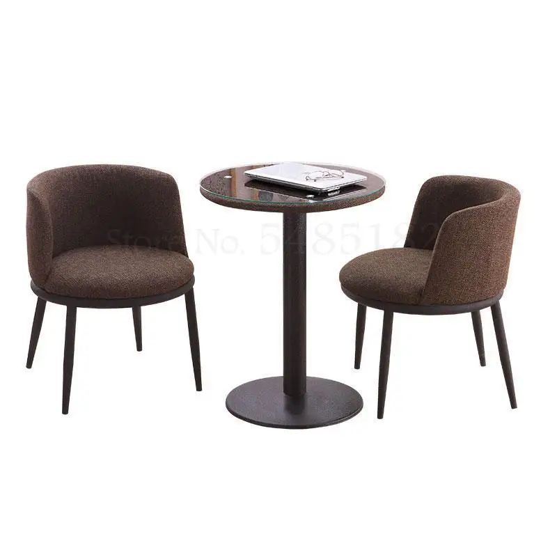  Chair back dining chair balcony small round table and cafe simple leisure rest area negotiating reception |