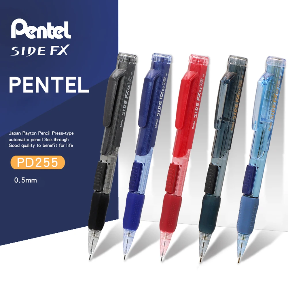 1pcs Pentel Side FX Mechanical Pencil PD255 Side Press 0.5/0.7mm Retractable Mechanical Pencil Not Easy To Break The Core 1pcs ender3 cr10 bi metal heatbreak titanium alloy copper throat bimetal heat break throat 1 75mm heat break