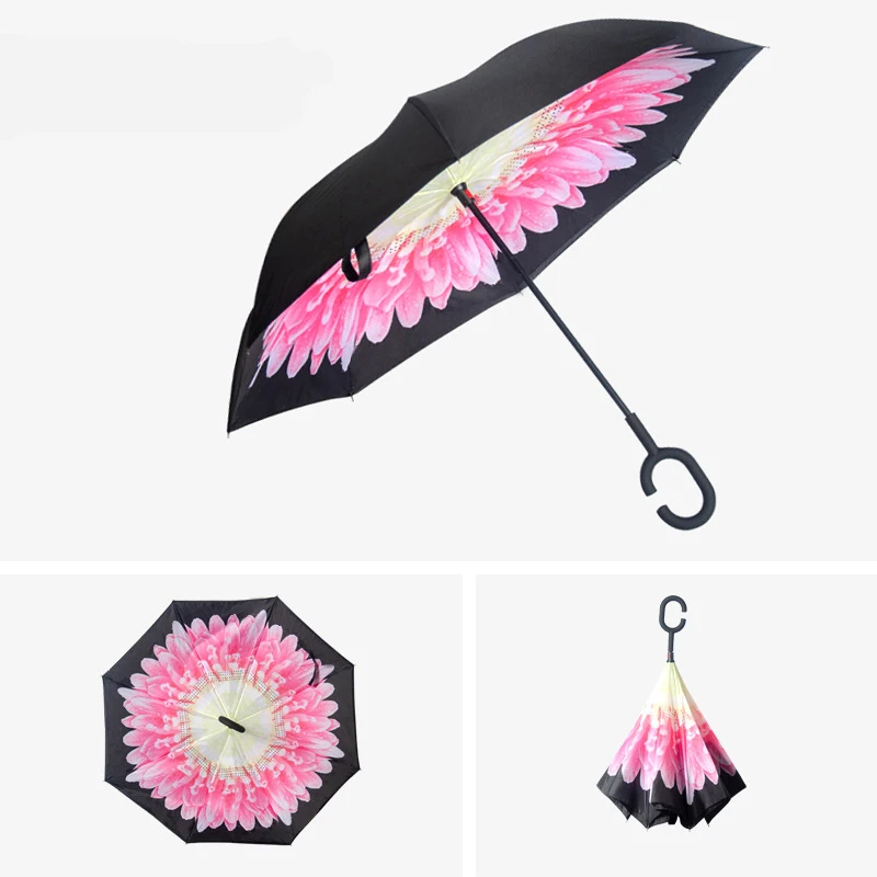 Обратный Зонт Paraplu Зонт от дождя женский Guarda Chuva зонтик Parapluie Ombrello Sombrilla складной зонтик Mujer - Цвет: Reverse Umbrella 18
