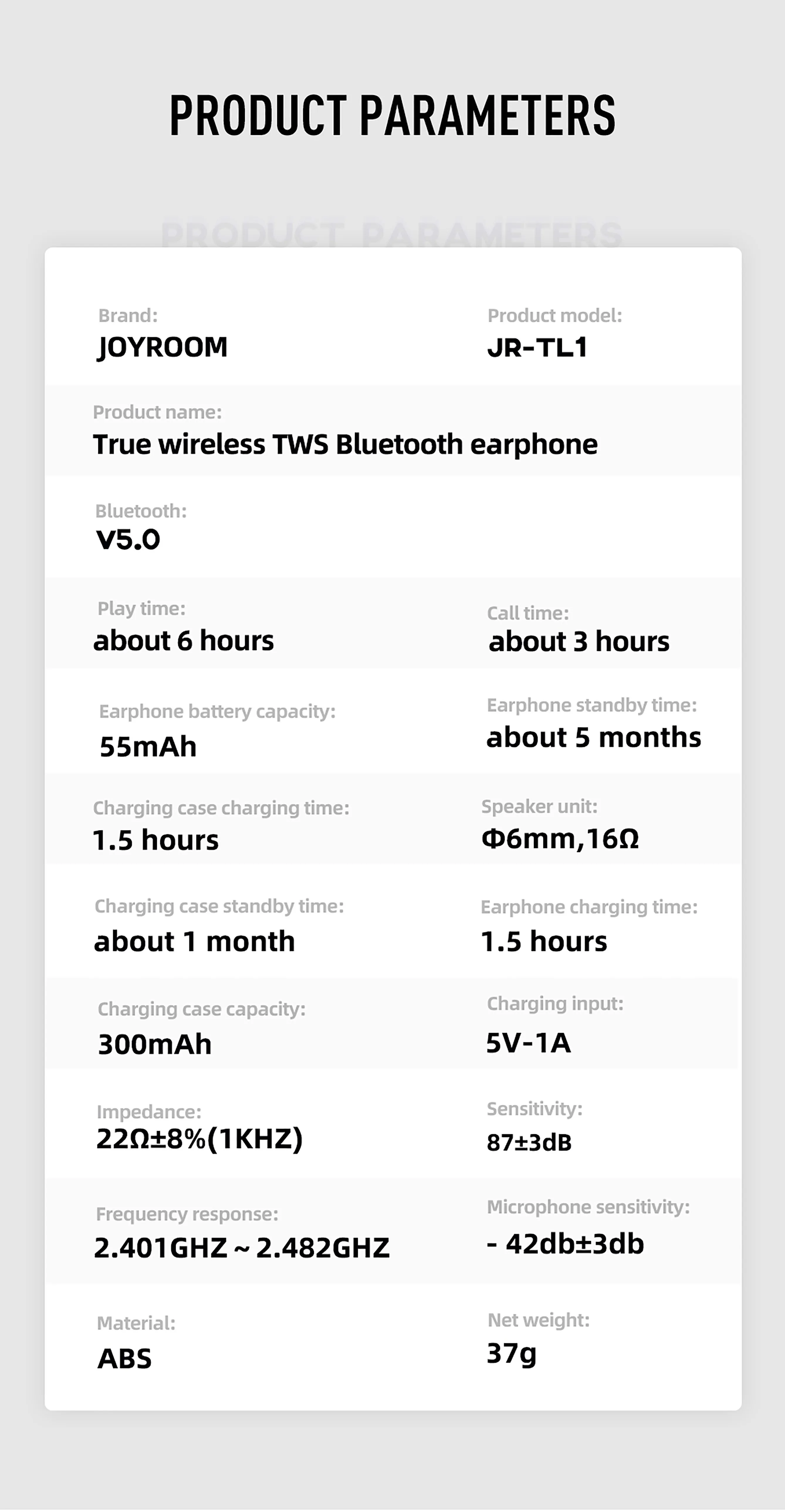 Joyroom новые TWS TL1 Bluetooth стерео Спортивные Беспроводные гарнитуры IPX7 водонепроницаемый Сенсорный контроль черный и белый для IOS и Android