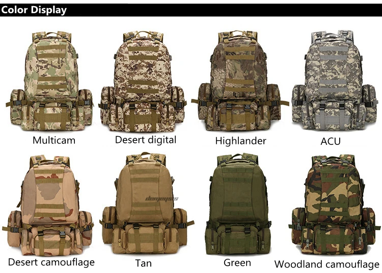 Водонепроницаемый Военный тактический рюкзак, вместительный походный рюкзак для альпинизма, сумки для путешествий, походные рюкзаки 50л