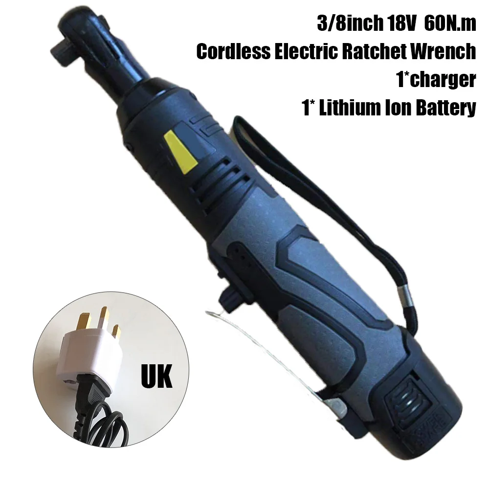 

18V 60N.m 3/8inch Cordless Right Angle Electric Ratchet Wrench Tool W/ Battery UK,US,EU,AU Power Tools DIY