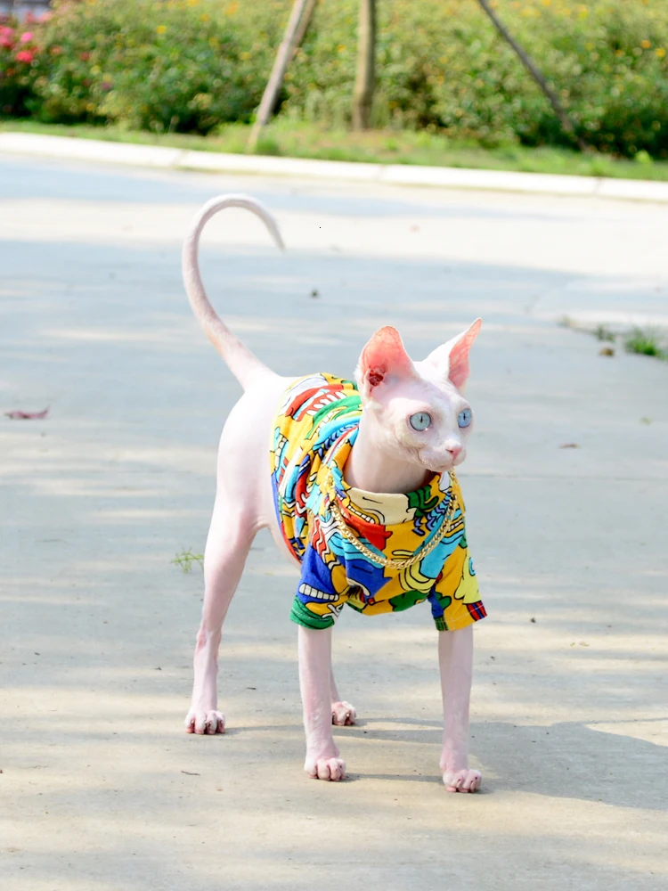 Одежда для кошек, тонкая дышащая одежда для собак, одежда для сфинкса, 90% хлопок