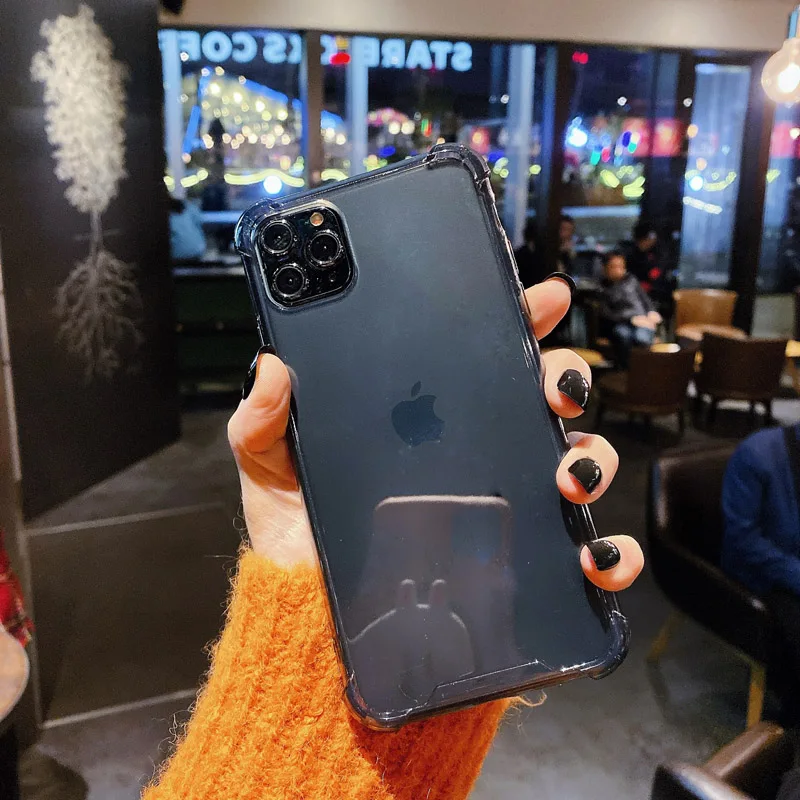 N1986N для iPhone 11 11 Pro X XR XS Max 6 6s 7 8 Plus чехол для телефона Роскошные Яркие цвета прозрачная подушка безопасности Дизайн Мягкий ТПУ для iPhone 11 - Цвет: black