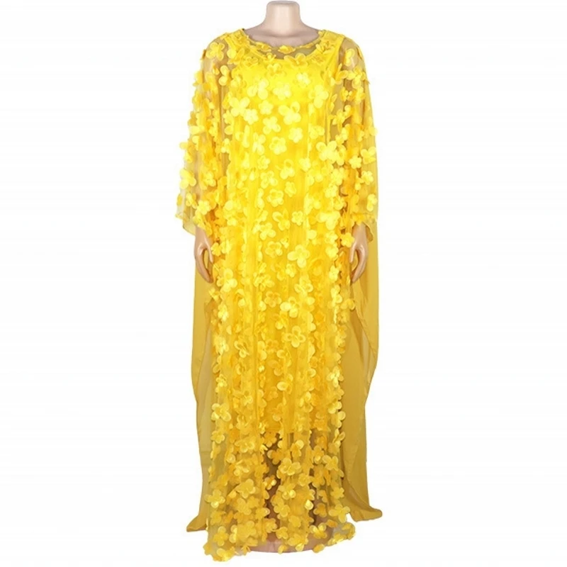 

2019 Autumn African Dress For Women Solid Plus Size Summer Applique Long Split Dress With Elastic Slim Long Inner Tank