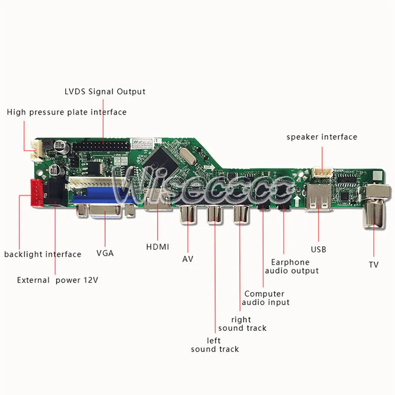 Wisecoco 15,6 дюймов емкостный сенсорный экран 1366x768 TFT ЖК-дисплей светодиодный ноутбук панель HDMI LVDS EDP 30 Pin VGA AV