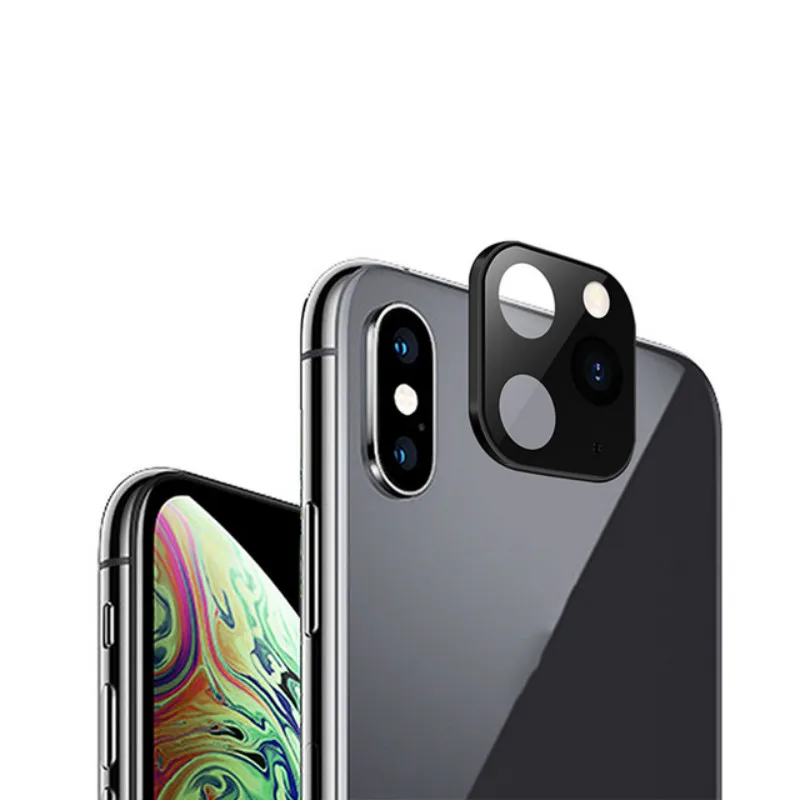 Black Luxury Metal Alumium Camera Lens Seconds Change For iPhone 11 Protector Ring Cover For iPhone X XS MAX Camera Protective Cover - Цвет: Black