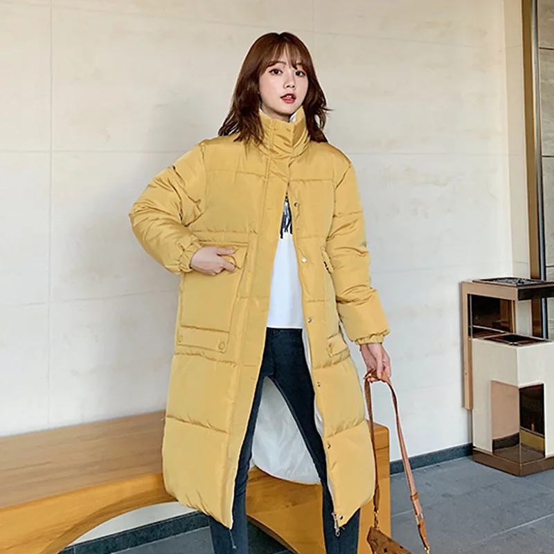 

Photo Shoot Dongdaemun down Jacket Women's Loose-Fit down Coat Detachable Hat over-the-Knee BF Style Students Cotton Coat