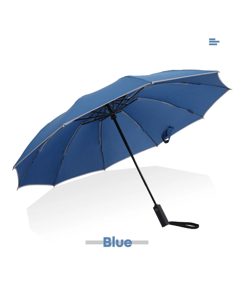 blue Reverse Design Business Umbrella For Man Large Windproof Automatic Umbrella Rain Woman 10K Three Folding Gifts Male Parapluie - Цвет: blue