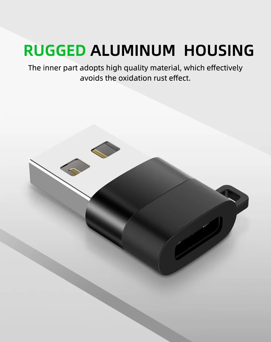 Type C Женский к USB Мужской адаптер конвертер алюминиевый сплав зарядное устройство