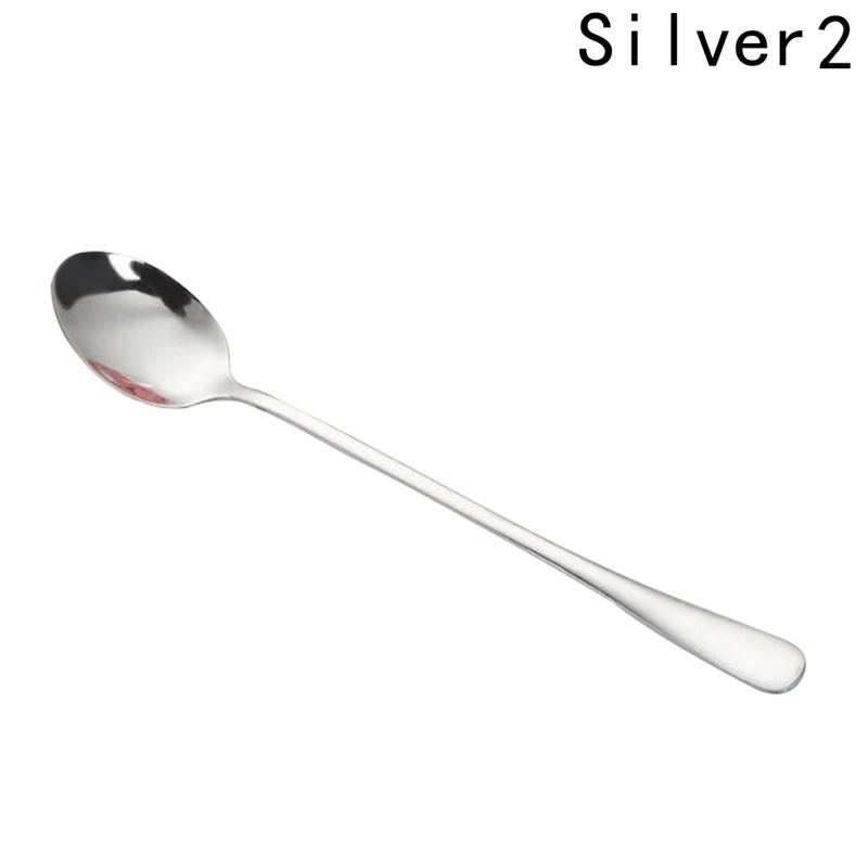 New Stainless Steel Simple multicolor Stirring Spoon Flatware Ice Tea Dessert Spoon Tableware Kitchen Accessories