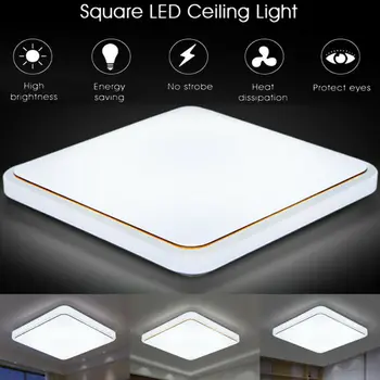 

12/18/24W Bright Square LED Ceiling Down Light Panel Wall Kitchen Bathroom Ceiling Light Lamp 3 Color Energy-Saving Lamp Lights