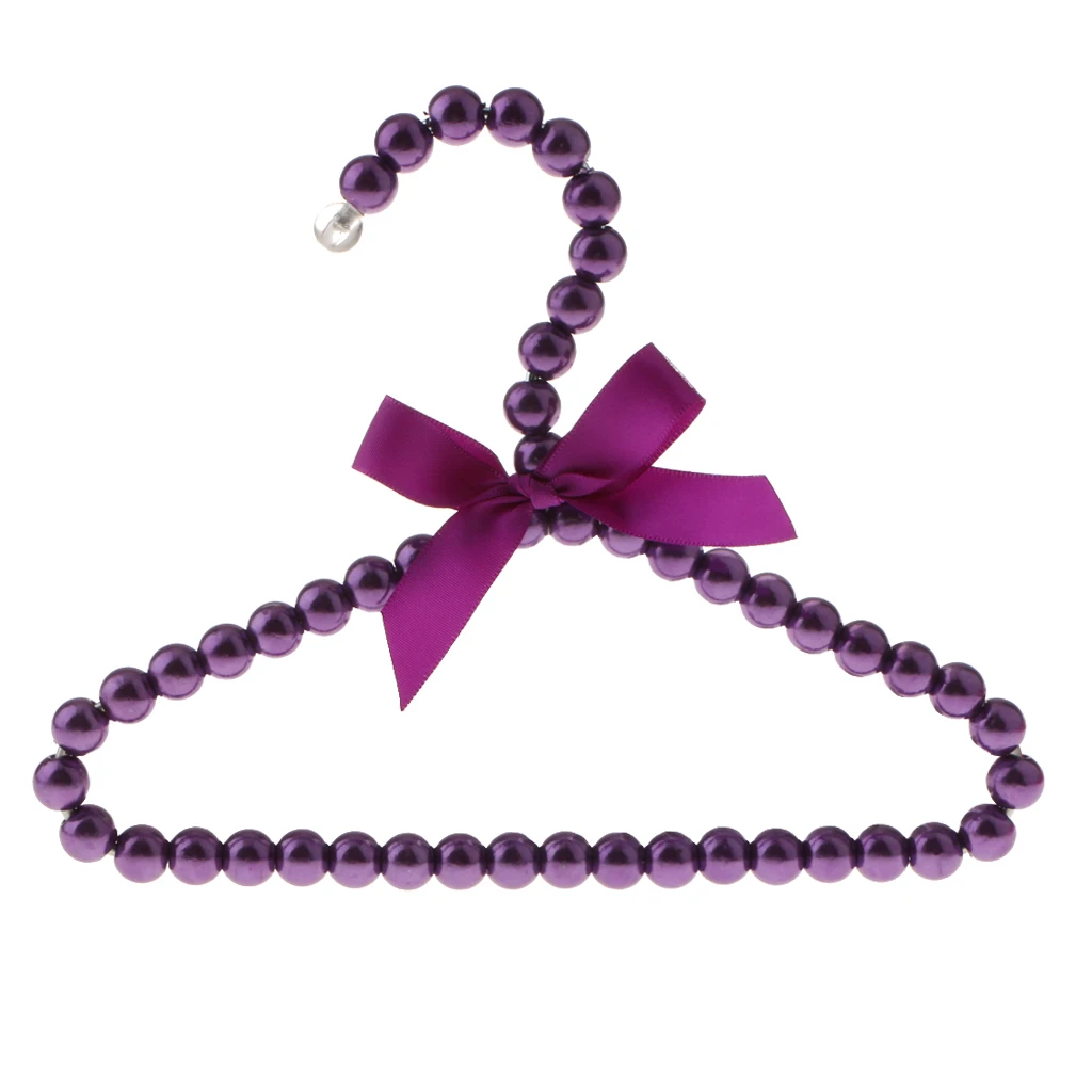 20cm Purple Bowknot Пластиковые перламутровые вешалка для одежды, брюк, крюк, зажимы, держатель для детей, детей - Цвет: 20cm Purple Bowknot