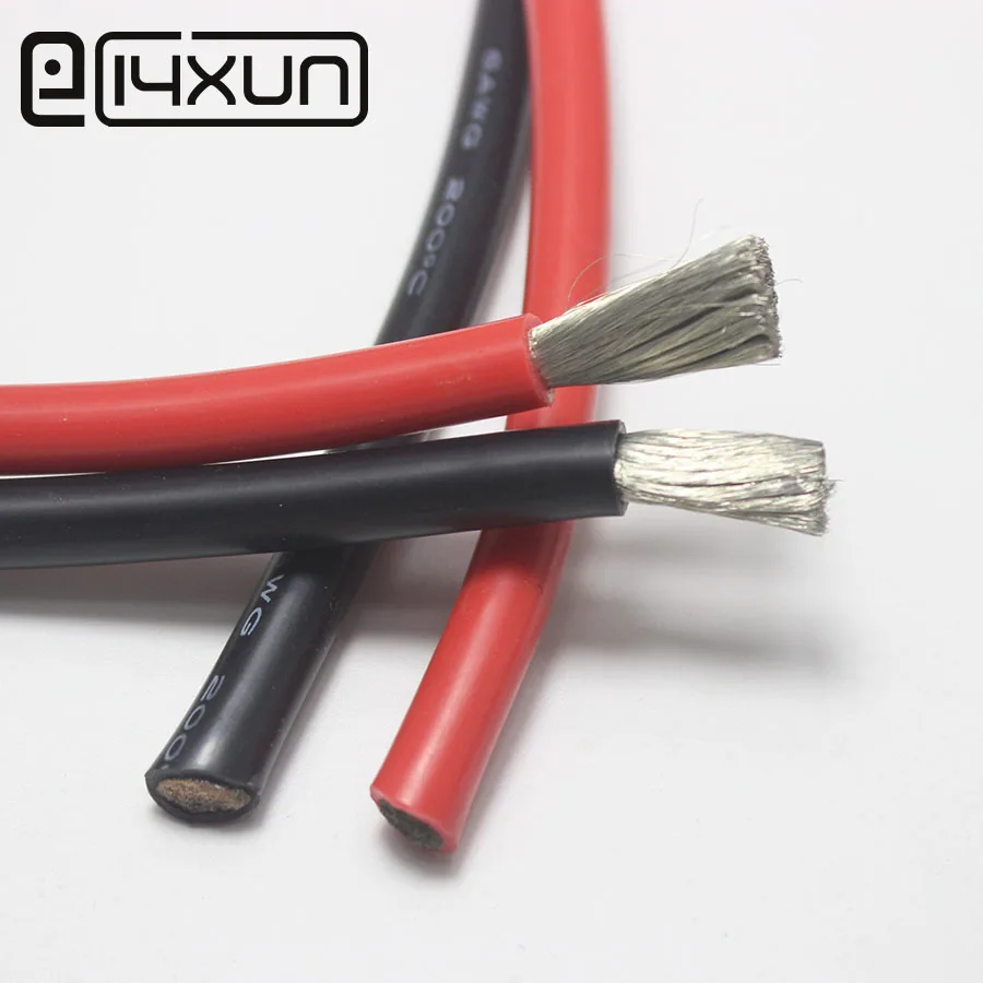 10 метров (красный + черный) 13AWG 12AWG 14AWG 16AWG 22AWG 24AWG 30AWG термостойкий мягкий