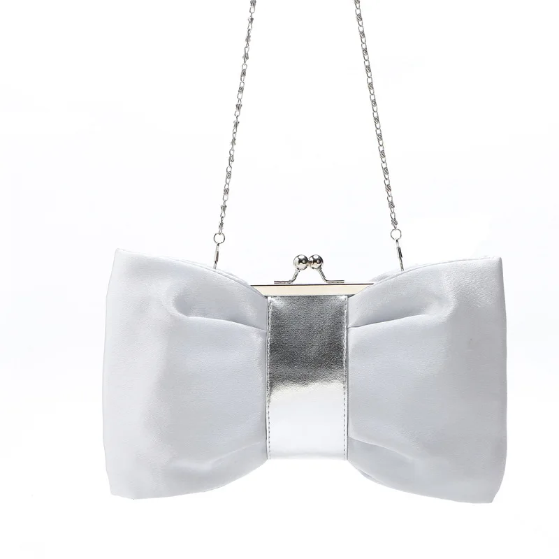 

Ougger Small Fashionable Ball Bag Handbgs Women 2019 White Silk Popular Unusual Shoulder Bags with Bow Chains