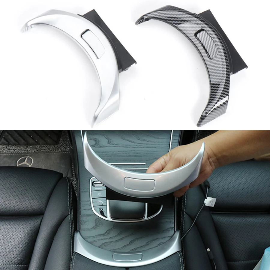 

Хромированная накладка на подлокотник Mercedes Benz W205 W253 C-Class GLC 2015-2021 с узором из углеродного волокна