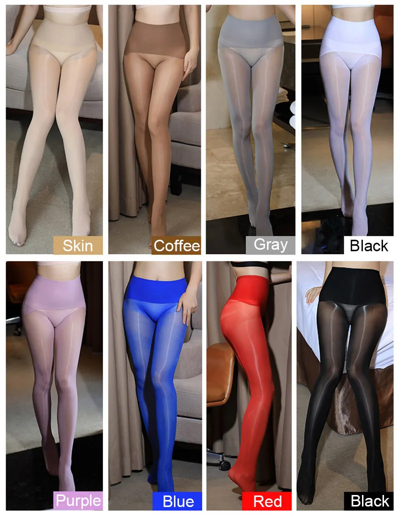 Women Smoothly Magic High Waist Traceless Pantyhose Shiny Than Oil Glossy 8D Ultrathin Seamless Crotch Tights Transparent Medias
