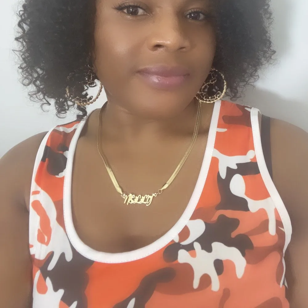 Herringbone Chain Name Necklace 