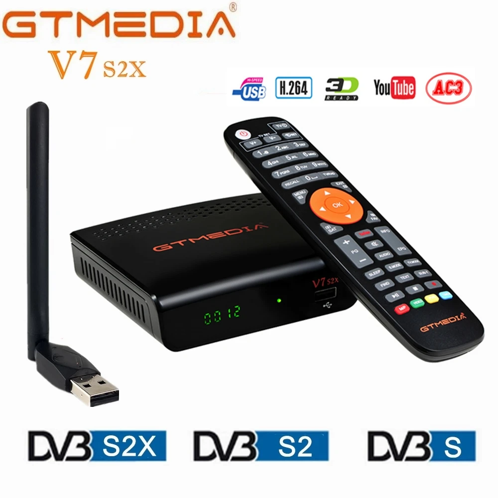 V7 S2X V7S HD GTMEDIA DVB-S/S2/S2X + T/T2 поддержка BISS auto roll Full PowerVu speed USB 3/4G dongle Youtube Youporn WIFI |