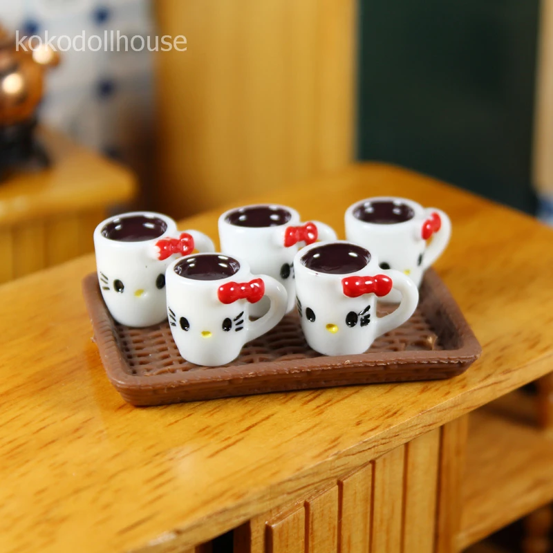 5 шт. миниатюрный кукольный домик в масштабе 1/6 кофейная чашка модель кружки с