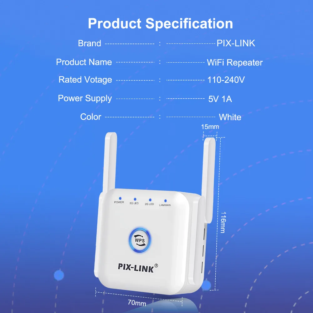 wifi hotspot amplifier PIXLINK Repeater WiFi 2.4Ghz/5Ghz Không Dây Dài Bộ Khuếch AC1200 Mạng Tăng Áp Khuếch Đại Rourter Của Tín Hiệu 300/1200Mpbs wifi signal booster which