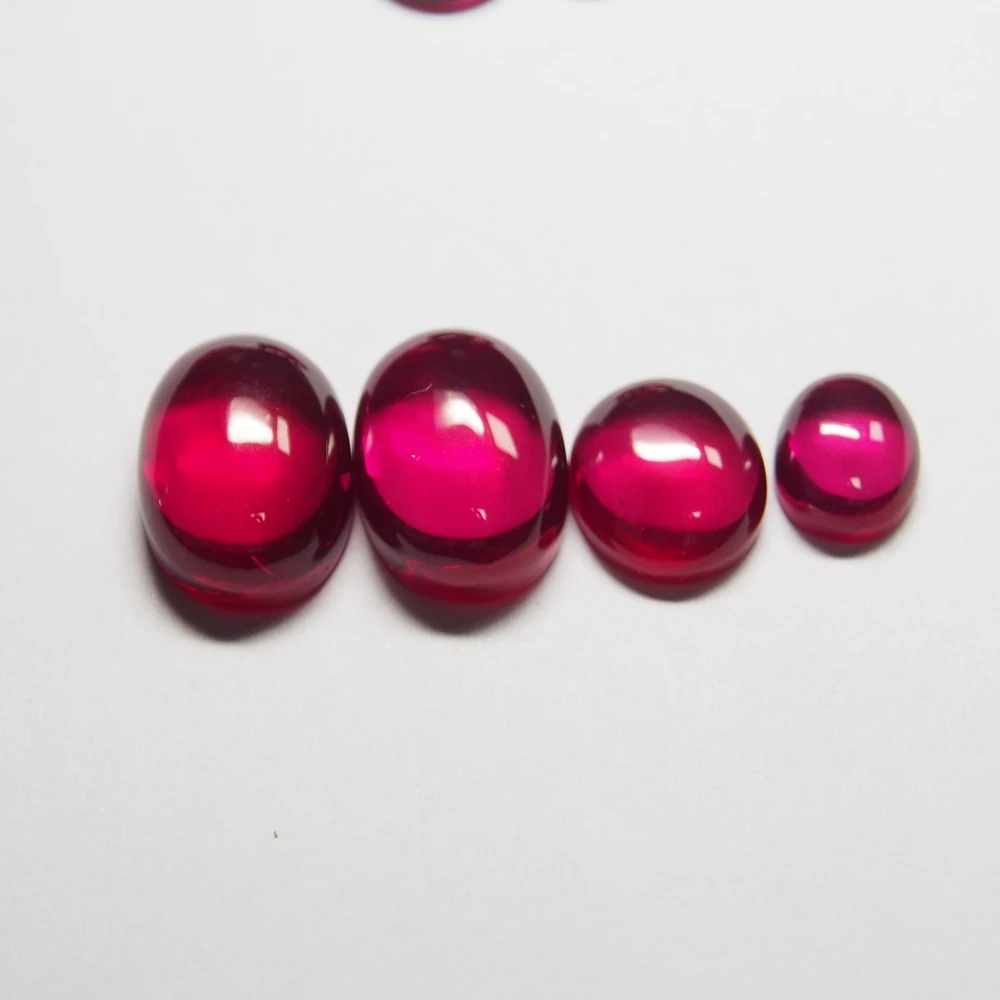 9*11mm 10 Piece/a lot Red Color Oval Cabochon Corundum Ruby Gemstone for Jewelry