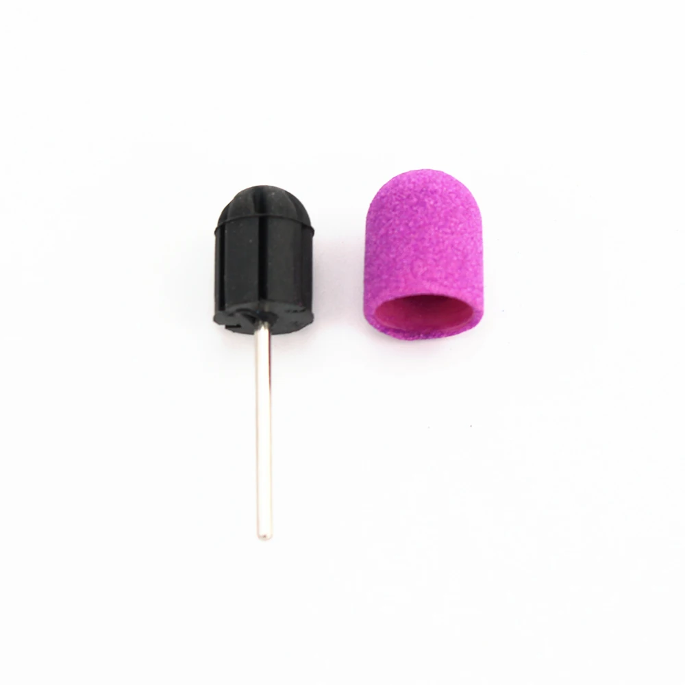 50pcs 10*15mm 네일 샌딩 캡 전기 플라스틱 그립 드릴 발 큐티클 밀링 블록 연마 액세서리 페디큐어 도구