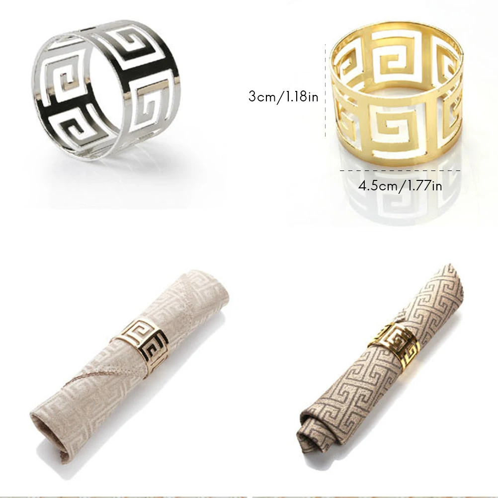 1, 6 штук в партии, модель комнатный кольцо салфетки кольца для салфеток ресторанах западного стиля кольцо Металлическое для салфетки Полотенца Золотое серебрянное кольцо
