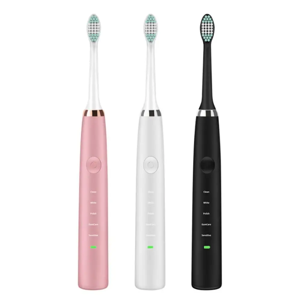 

Portable IPX7 Waterproof Rechargeable Sonic Wave Electric Toothbrush 5 Gear Adjustable USB Charging Tooth Brush+Toothbrush Head