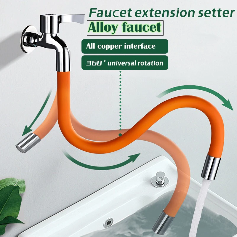 360° Rotation Faucet Extension Extender Universal Splash-proof Extension Tube Bathroom Adjust ...