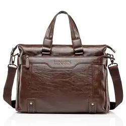 Мужской кожаный портфель из ПУ материала 15 дюймов Мужская сумка на плечо для мужчин сумки через плечо 2019 Модный деловой портфель сумка