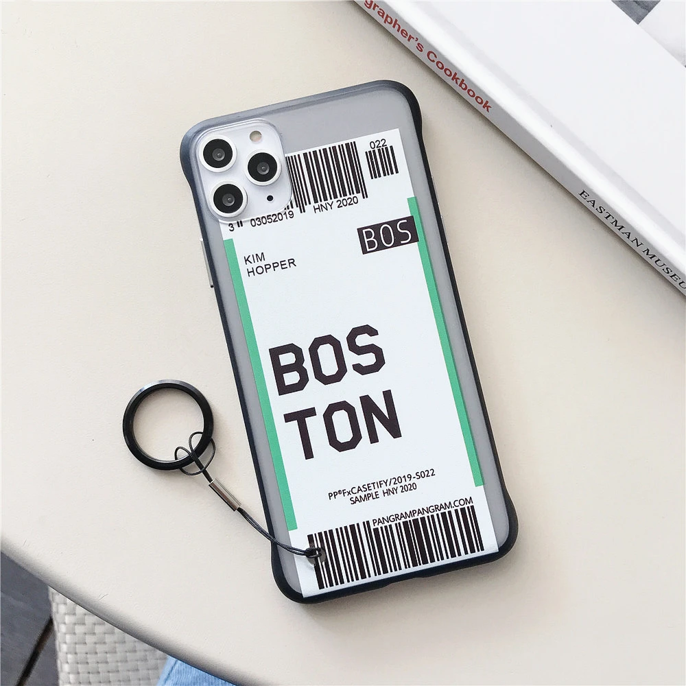Ins US City Label Bar code Phone Case For iPhone 11 Pro Xs MAX XR X 6 s 7 8 plus Simple letter new York Clear silicon Cover Capa