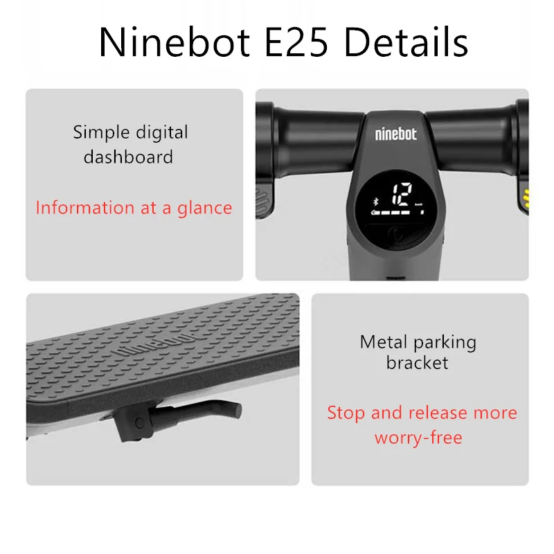 Складной электрический скутер Ninebot E25/E45 36 В 30 км/ч двухколесный балансировочный 9