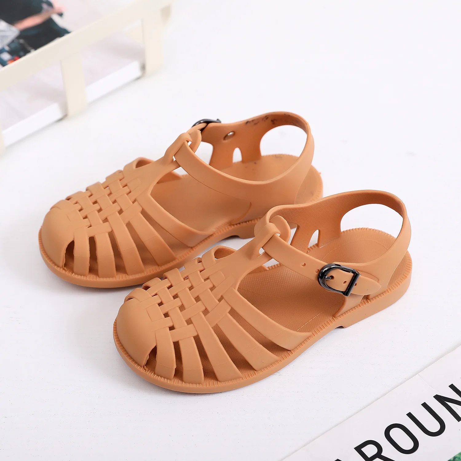 best children's shoes Summer Children Sandals Boys Toddler Soft Non-slip Princess Shoes Kids Candy Jelly Beach Shoes Girl Kids Casual Roman Slippers extra wide children's shoes