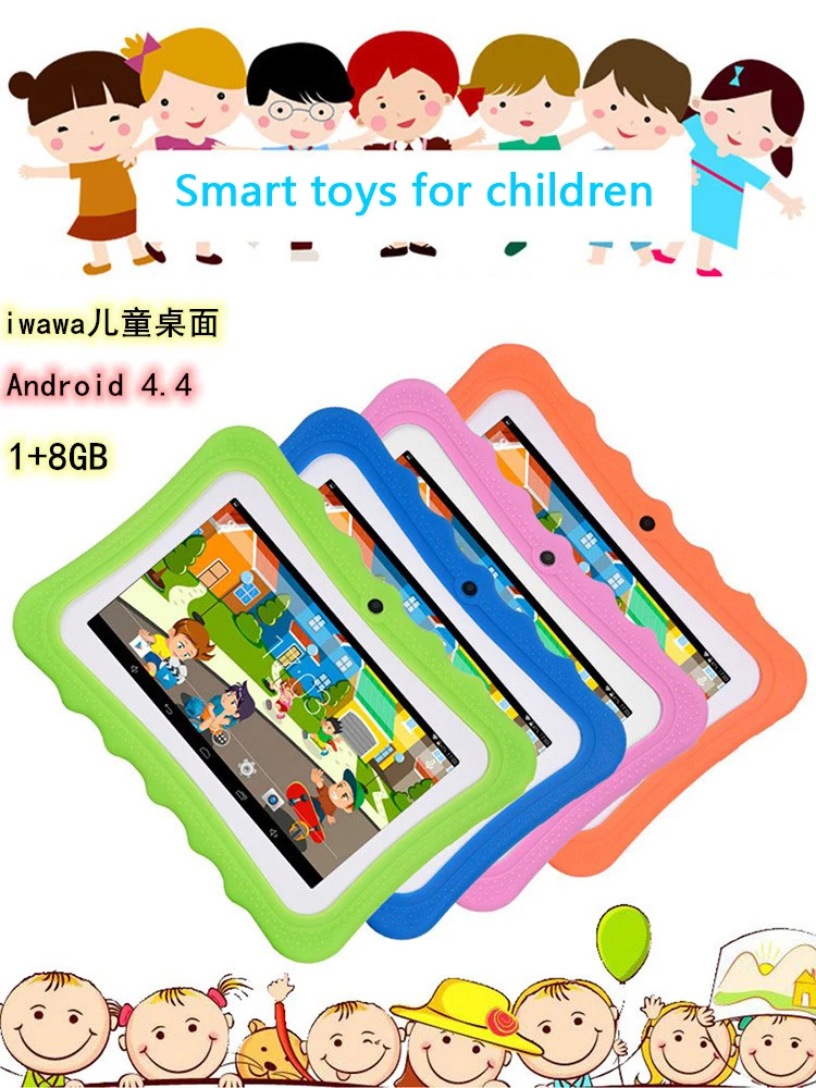 

Q7 Hd Screen 7" 1+8g Quad Core Child Tablet Android 4.4 Wifi Bluetooth Player Speaker Kid Puzzle Learning Tutoring Educational