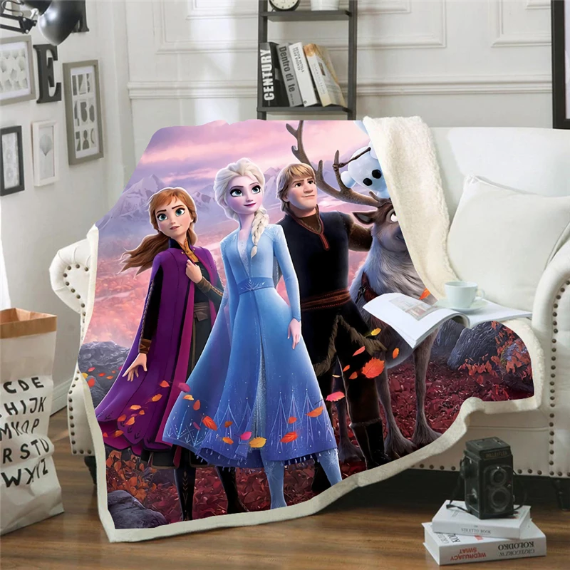 

Disney Frozen Elsa Anna Olaf Soft Aircondition Blanket Throw for Girls Flatsheet Sleeping Covers Battani on Bed/Sofa Gift