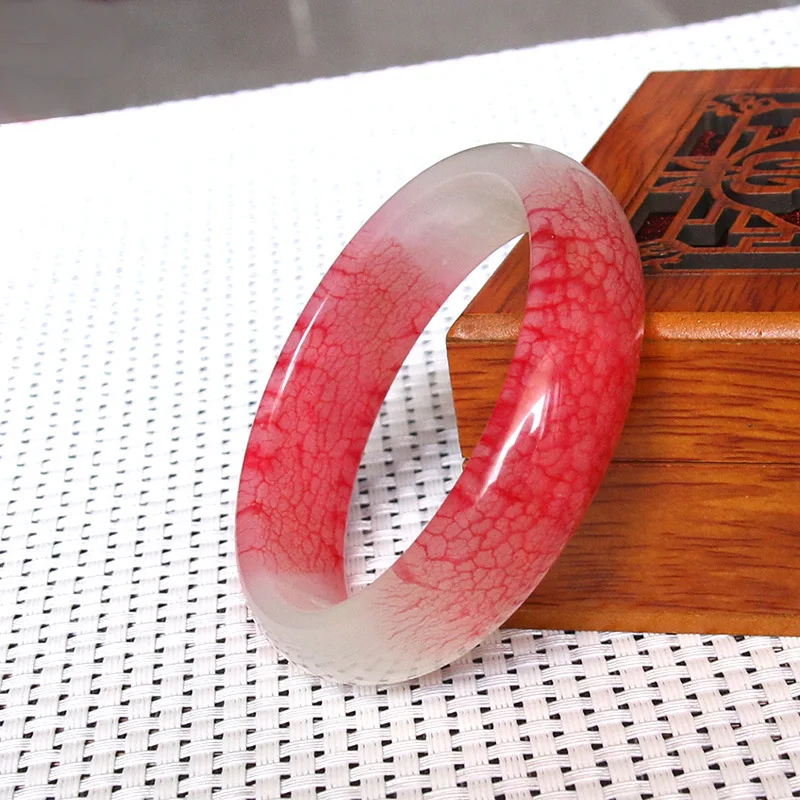 

Manufacturers Direct Selling Chicken Blood Jade Floating Flowers Bracelet Xiuyan Jade Bracelet Plum Jade Bracelet Chinese-style