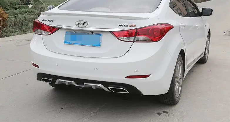 Для hyundai Elantra ABS защита выхлопного отверстия заднего бампера для 2012- Elantra набор бампер задняя Передняя Лопата задний спойлер