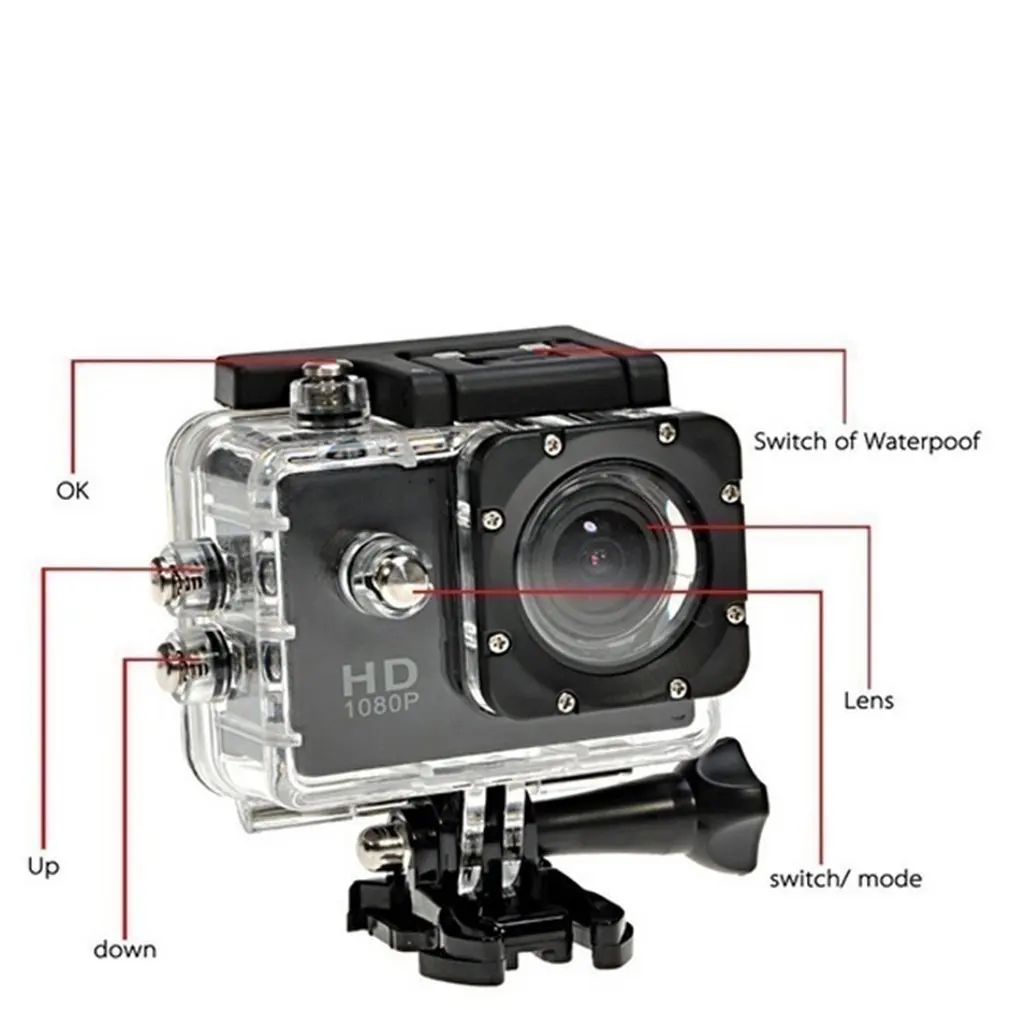 Новинка SJ6000 HD Спорт Водонепроницаемый 1080p DVR Dash Cam 30FPS 2," lcd Дайвинг 30 м Водонепроницаемый Спорт DV