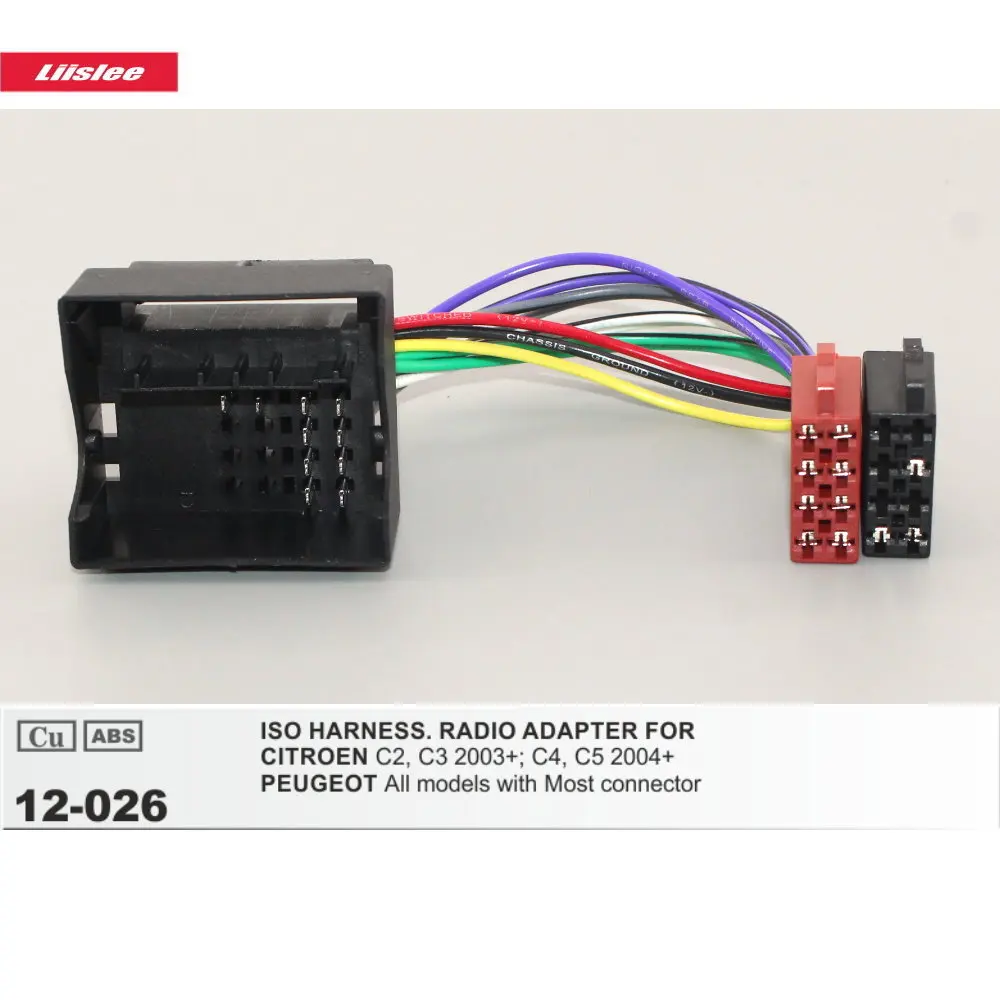 Auto-Stereo-Audiokabelbaum mit ISO-Adapter für Peugeot