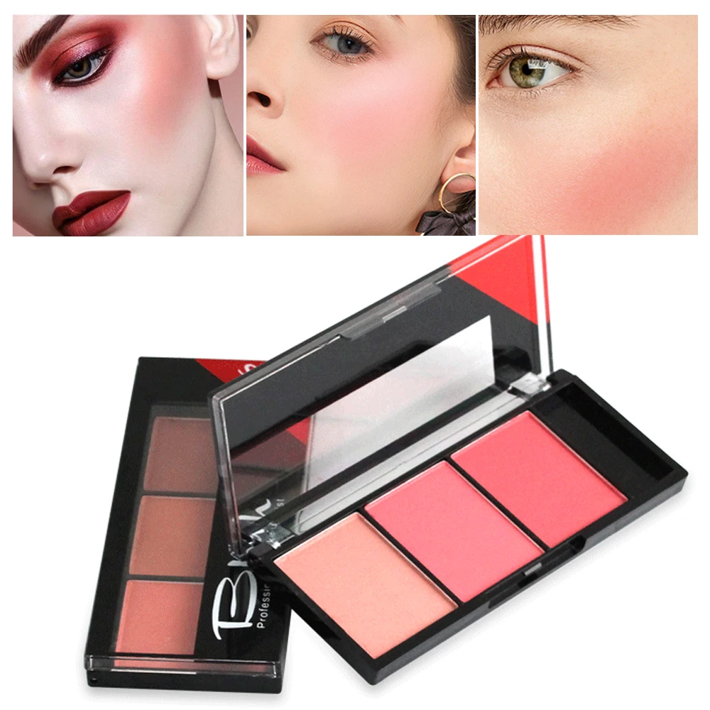 

Manooby 2019 Three Color Easy To Wear Makeup Natural Powder Rouge Women Makeup Natural Blush On Palette Durable Colors Blush