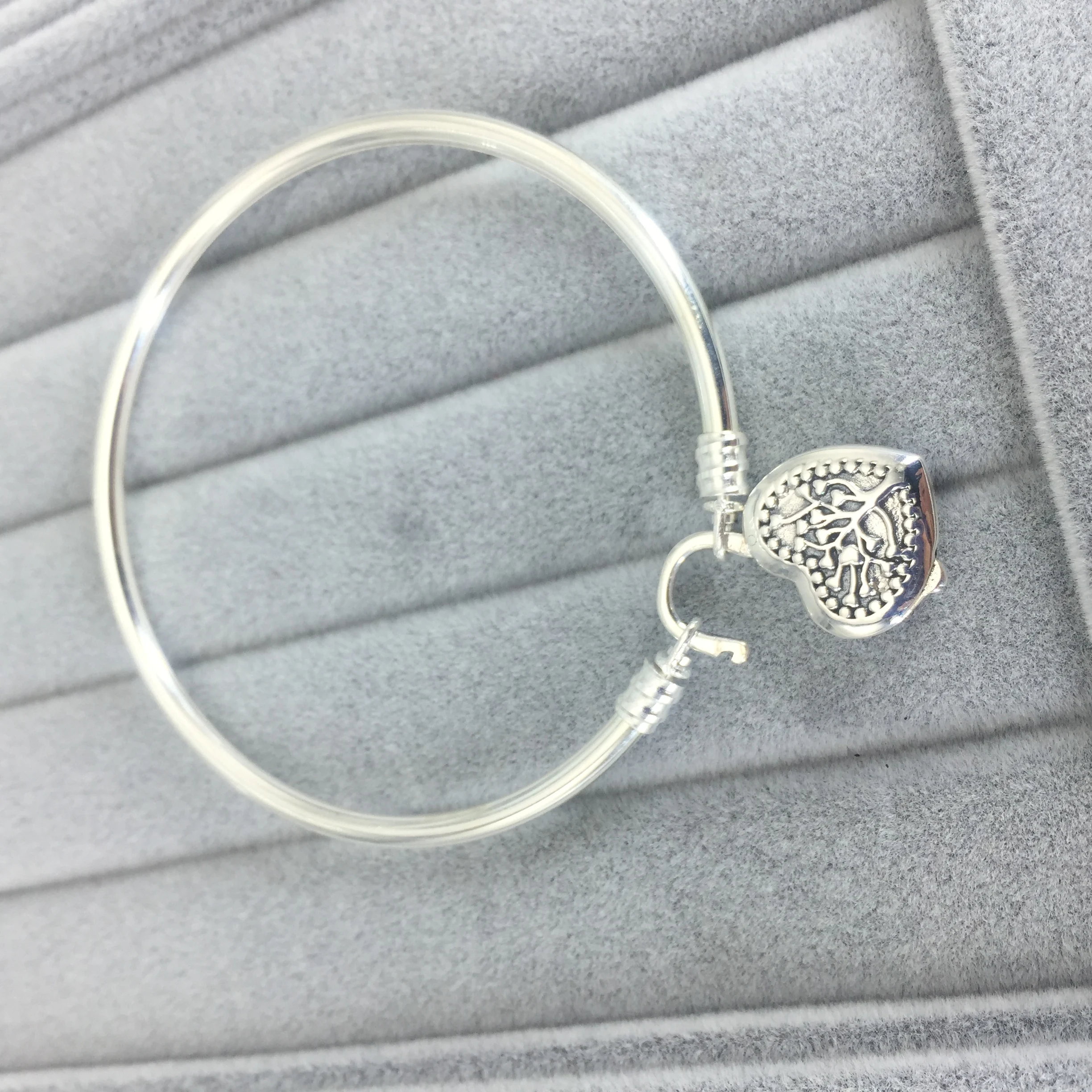 925 пробы Серебряный Классический Ограниченная серия Серебряный браслет в форме сердца висячий замок женские очаровательные ювелирные изделия